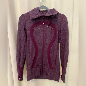 Lululemon Womens Hooded Stride Jacket Heathered Plum 4 Activewear Sporty Yoga